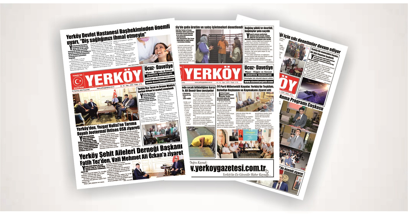 Yerköy Gazetesi web sitemiz yeni yüzüyle hizmetinizde