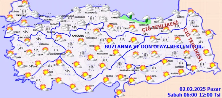 Meteoroloji Genel Müdürlüğü’nden yapılan tahminlere göre Türkiye’nin kuzey kesimlerinin çok