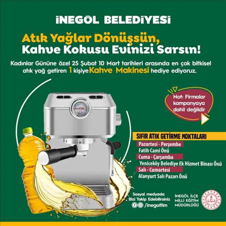 Bursa’da İnegöl Belediyesi, atık yağların uygunsuz şekilde bertaraf edilerek çevre