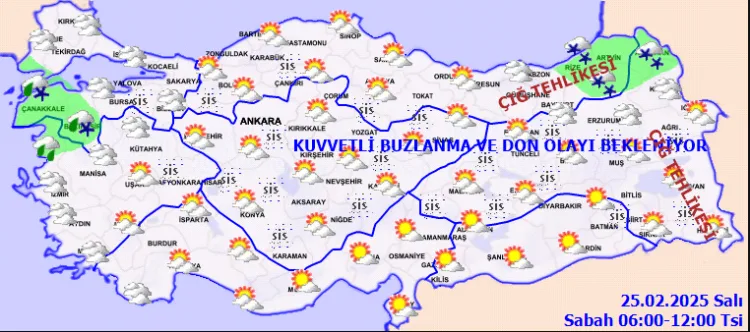 Meteoroloji’den yapılan son hava tahminlerine göre; Çanakkale, Balıkesir, Tekirdağ, Muğla,