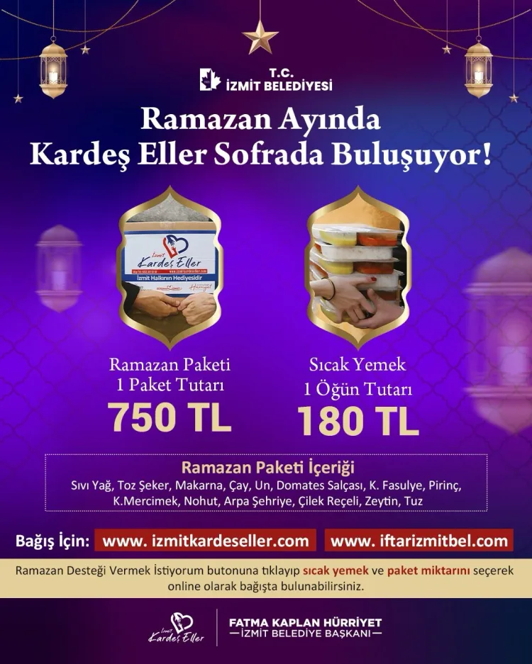 Kocaeli İzmit Belediyesi, Ramazan ayında ihtiyaç sahiplerine gıda kolisi ve