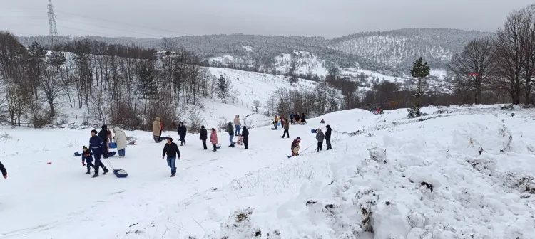 Bilecik’in Pazaryeri ilçesine bağlı Sarıdayı köyünde düzenlenen Kızak Festivali, soğuk