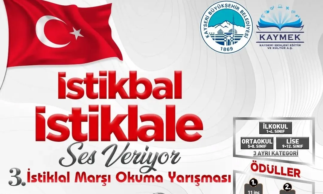 Kayseri Büyükşehir Belediyesi’nin eğitim kuruluşu KAYMEK, 12 Mart İstiklal Marşı’nın