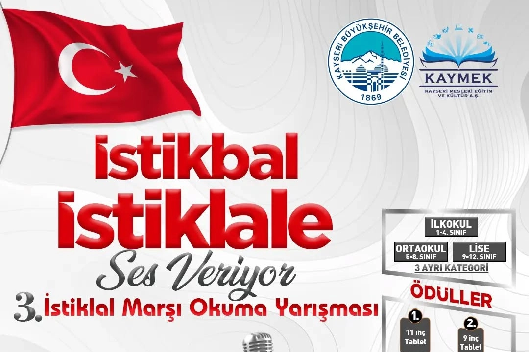 Kayseri Büyükşehir Belediyesi’nin eğitim kuruluşu KAYMEK, 12 Mart İstiklal Marşı’nın