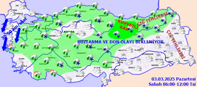 Haftaya parçalı ve çok bulutlu olarak başlangıç yapan Meteoroloji’nin hava