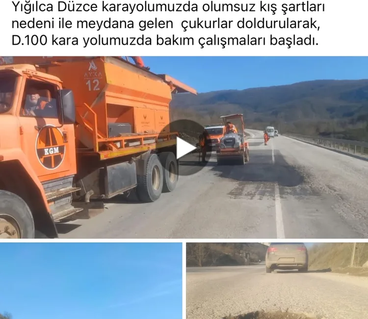 Düzce ile Yığılca arasındaki köstebek yuvasına dönen bağlantı yolu ile