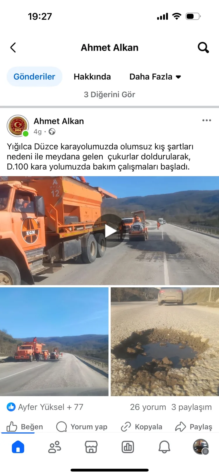 Düzce ile Yığılca arasındaki köstebek yuvasına dönen bağlantı yolu ile