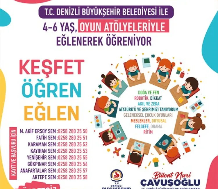 Denizli Büyükşehir Belediyesi, 4-6 yaş grubu çocukların bilişsel, duygusal, sosyal