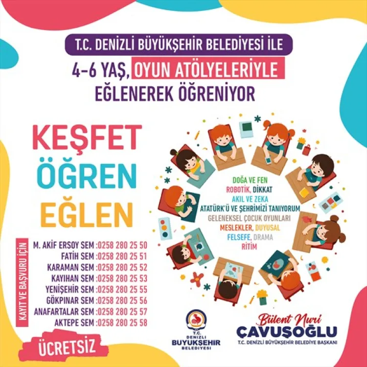 Denizli Büyükşehir Belediyesi, 4-6 yaş grubu çocukların bilişsel, duygusal, sosyal